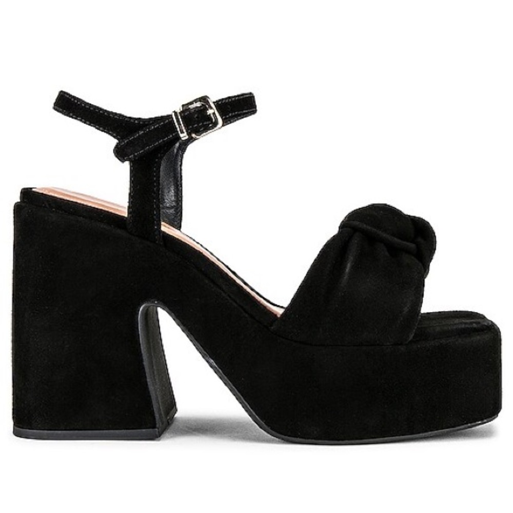 INTENTIONALLY BLANK • Daidai Platform Sandal in Black Suede